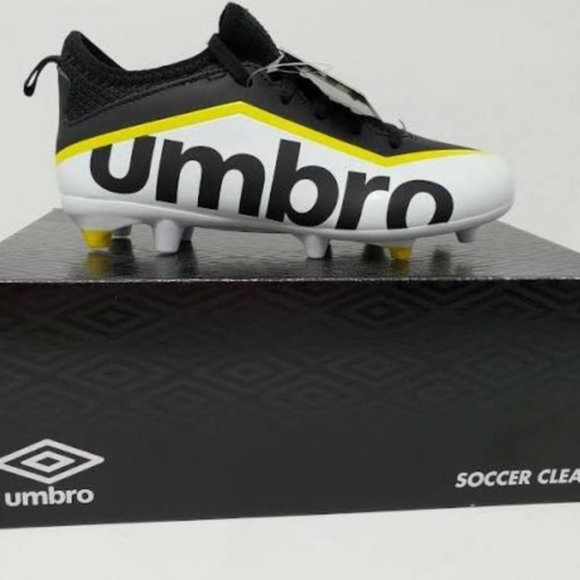 Umbro Pivot Kids Soccer Cleats Black/White/Yellow - Picture 2 of 10